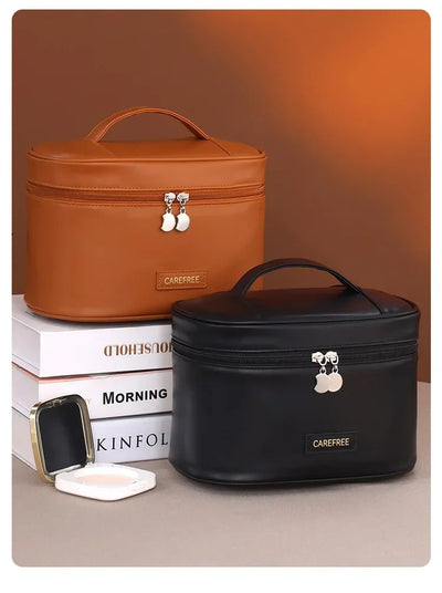 Portable Makeup Brush Organizer Foldable Multi-Pocket Cosmetic Bag for Women, Perfect for Travel, Daily Use & Bathroom Storage