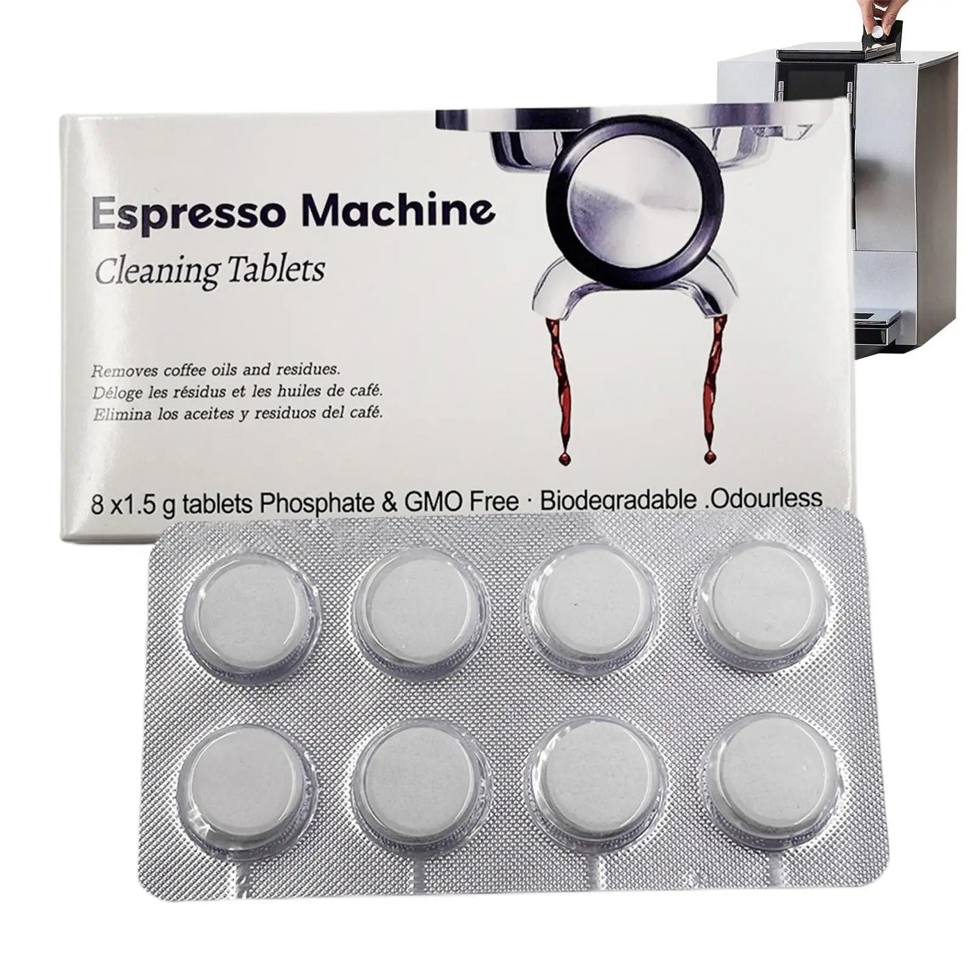 16 Pack Coffee Machine Cleaning Tablet Coffee Machine Cleaner Descaler Tablets for Breville Espressos Device Descaler Tabs