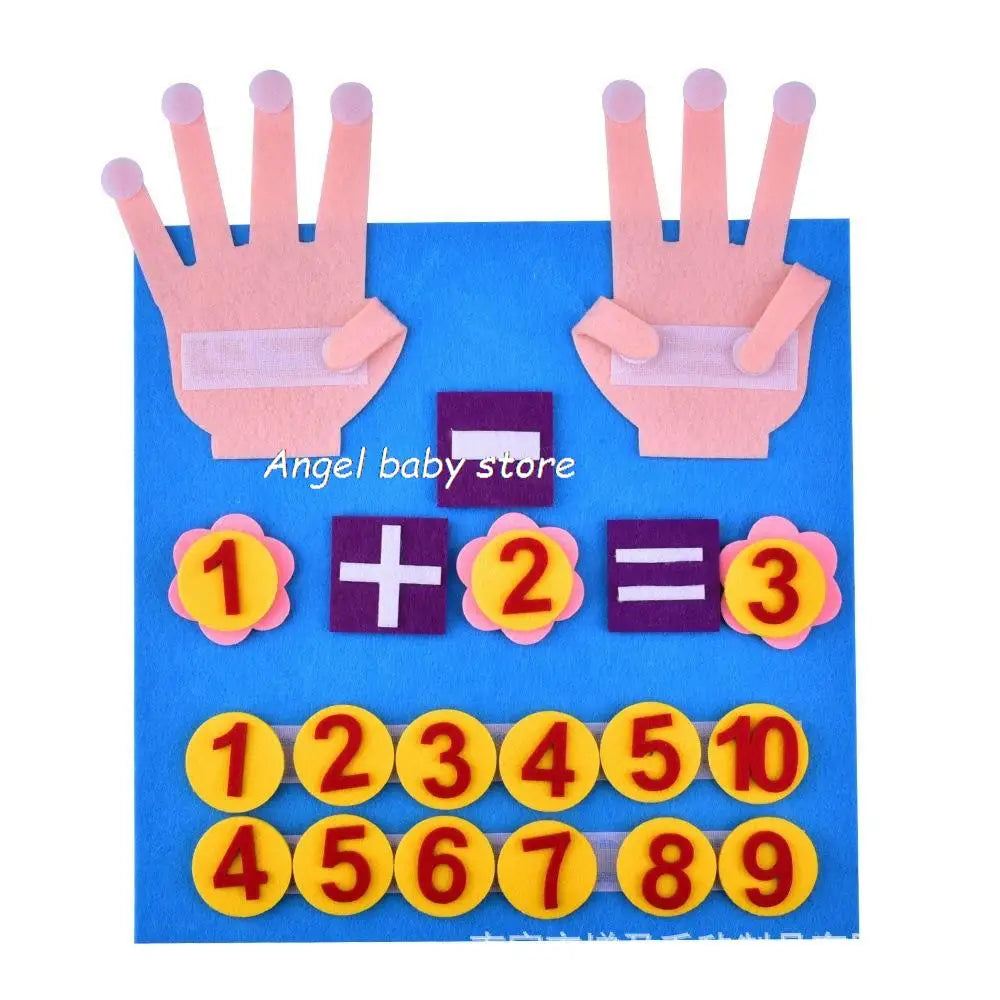 Kid Montessori Toys Felt Finger Numbers Math Toy Children Counting Early Learning For Toddlers Intelligence Develop 30*30cm