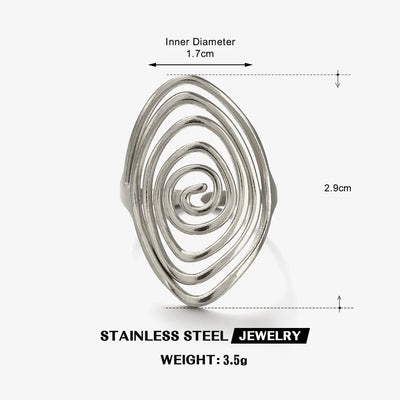 LATS Creaive Stainless Steel Spiral Ring for Women Man Minimalist Irregular Twisted Swirl Rings Fashion Jewelry Unique Gifts