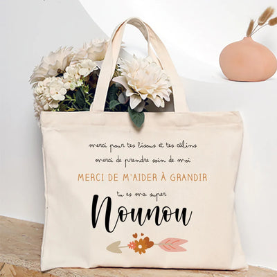 Love You Nanny Thank You for This New Year Print Women Tote Bag Shopping Bags Female Shoulder Bag Travel Handbag Gift for Nounou