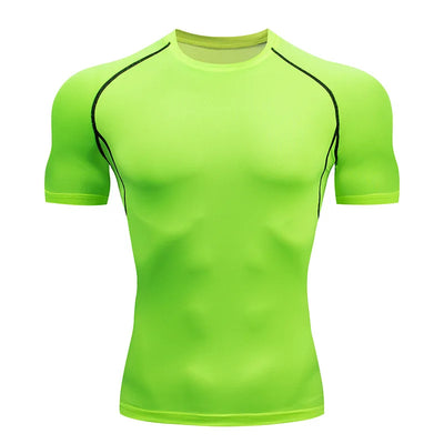 Sport T Shirt Men Quick Dry Short Sleeve Sport Tee Tops Gym Fitness Compression Shirt Training Running T-Shirt Men Rashgard - The world bestselling 