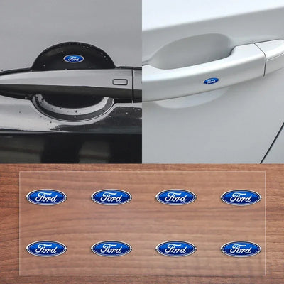 Car Logo Door Handle Sticker Auto One-click Start Button Decal For Ford Kuga Focus Fiesta Ecosport Mondeo Fusion Transit Pendant