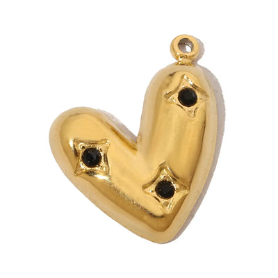 3pcs/Lot French Antique Stone Heart Stainless Steel Bracelet Diy Charms Women Love Necklace Pendant Lock Jewelry