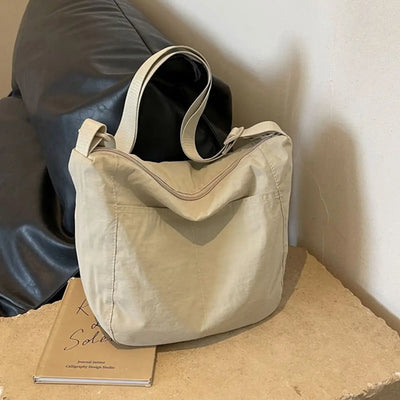 Women Girls Crossbody Shoulder Bags Fashionable Solid Color Nylon Bags Tote Bag Outdoor Travel Ultra-large Capacity Bags