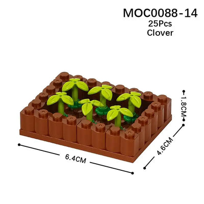 MOOXI City farm MOC Parts Figures Building Blocks Set Plant Tree Leaf Flower Grass Garden Model Friends Bricks Toys For Children