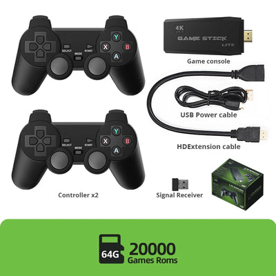 DATA FROG TV Video Game Console Wireless Controller Built in 20000 Games 4K HDMI-Compatible Retro Console Support For PS1/GBA/FC