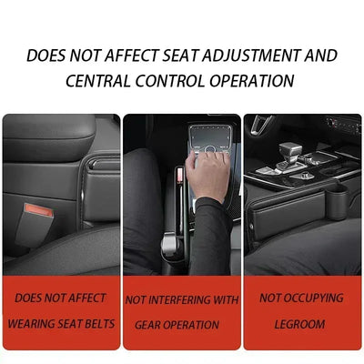 PU Leather Car Seat Gap Bag Case Storage Bag For Auto Console Side Plug Filler Organizer Crevice Stowing Tidying Pocket Amagi
