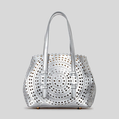 Women's Designer Brand Luxury Round Wave Large Capacity Shopping Tote Handbag Carved Basket Lady Shoulder Crossbody Mother Bag