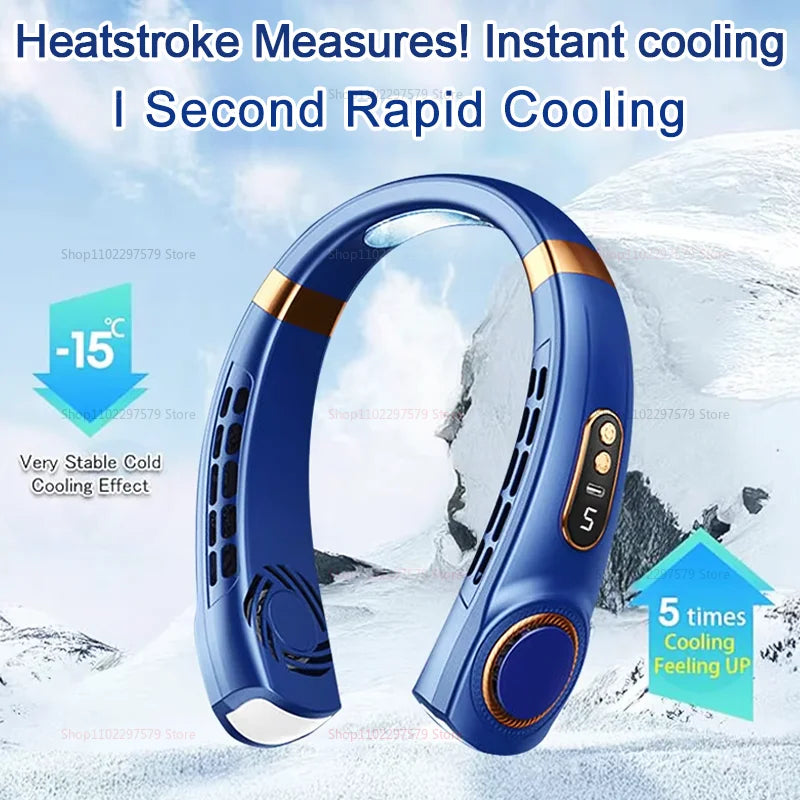 Rechargeable Portable Neck Fan Personal Cooler Wearable Bladeless Semiconductor Outdoor Cooling Fan Quiet  Cooling Device