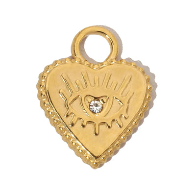 3pcs/Lot French Antique Stone Heart Stainless Steel Bracelet Diy Charms Women Love Necklace Pendant Lock Jewelry