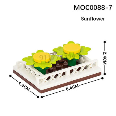 MOOXI City farm MOC Parts Figures Building Blocks Set Plant Tree Leaf Flower Grass Garden Model Friends Bricks Toys For Children