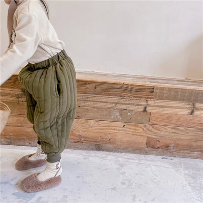 Children's Clothing From 2 To 7 Years Winter Kids Warm Cotton-Padded Trousers Baby Girls Thick Pants Toddler Boys Wear Clothes