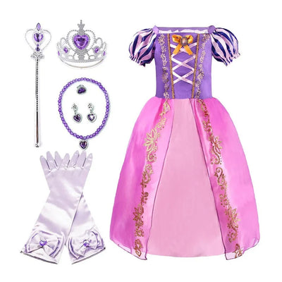 Rapunzel Dress for Girls Cinderella Belle Dress Up Fantasy Children Birthday Party Princess Costume Kids Halloween Clothes - The world bestselling 