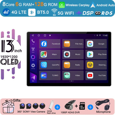 13.3 Inch Android 15 For Seat Leon 3 MK3 2012-2020  Car Radio 5G wifi Stereo Multimedia Player GPS Navigation 1920*1200