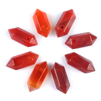 Hexagonal Natural Stone Crystal Tiger Eye Stone Opal Pendant Beads Jewelry Making DIY Necklace Earrings Accessories Gifts