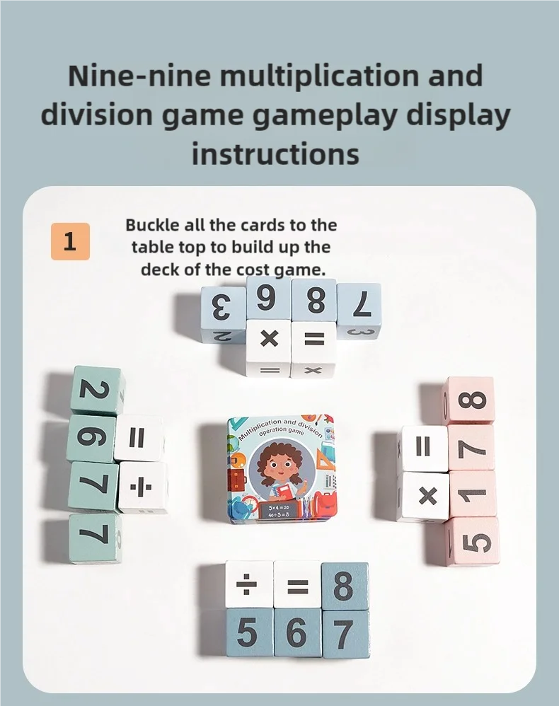 Montessori Wooden Double Player Multiplication and Division Game Kids 24 Point Game Teaching Aids Educational Toys For Children