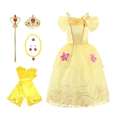 Rapunzel Dress for Girls Cinderella Belle Dress Up Fantasy Children Birthday Party Princess Costume Kids Halloween Clothes - The world bestselling 