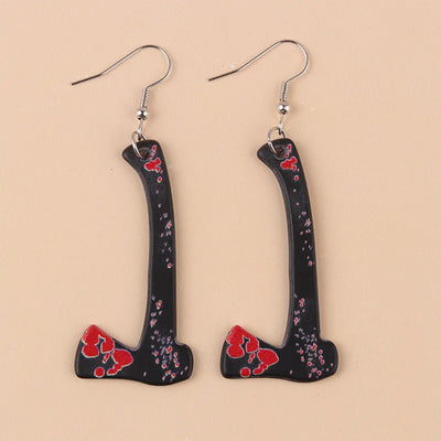 Halloween Earrings Funky Spooky Quirky Earrings Bloody Knife Axe Dangle Earrings Creepy Acrylic for Women Girls Jewelry Gifts