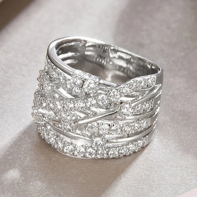 Luxury Full Moissanite Diamond Rings For Women Original 925 Sterling Silver Jewelry 18k Gold Plated Lady's Rings