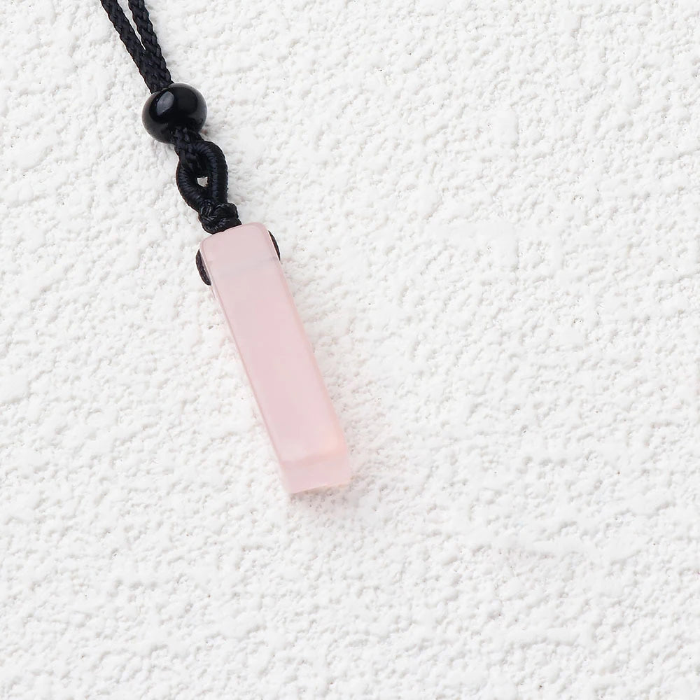 1PC Natural Stone Amethyst Rectangular Pendant Charms DIY Necklace Jewelry Accessories