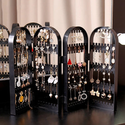 Foldable Earring Stud Display Stand Necklace Jewelry Stand Stand Earring Storage Rack Fan Panel Display Storage Box