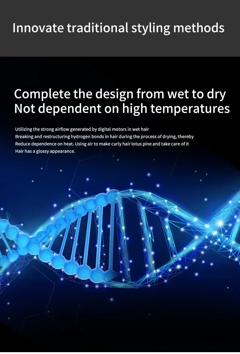 6-in-1 Multi-Function Hair Dryer Styling Tool Curling Iron Hot Air Brush Curling Rod Salon Professional Hair Styler