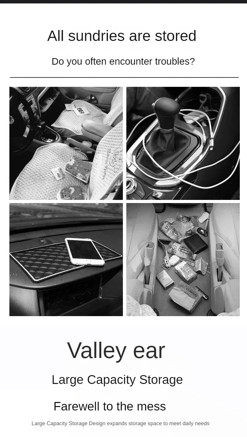 PU Leather Car Seat Gap Bag Case Storage Bag For Auto Console Side Plug Filler Organizer Crevice Stowing Tidying Pocket Amagi