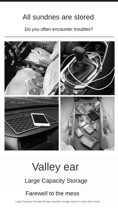 PU Leather Car Seat Gap Bag Case Storage Bag For Auto Console Side Plug Filler Organizer Crevice Stowing Tidying Pocket Amagi