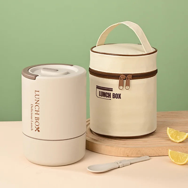 1200ml Stainless Steel 304 Thermal Lunch Box With Bag 3 Layers Large Capacity Bento Box BPA Free School Office Food Container