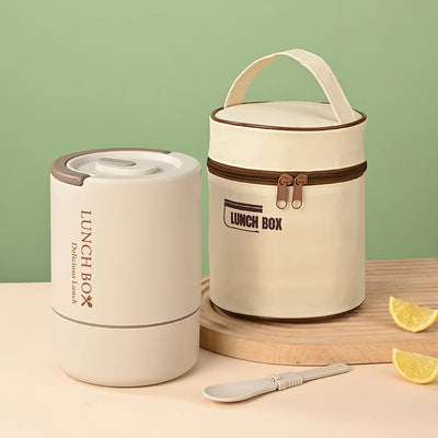 1200ml Stainless Steel 304 Thermal Lunch Box With Bag 3 Layers Large Capacity Bento Box BPA Free School Office Food Container