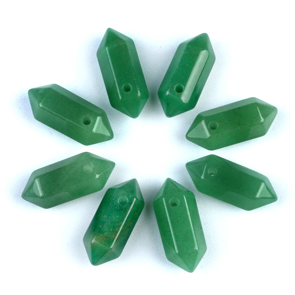 Hexagonal Natural Stone Crystal Tiger Eye Stone Opal Pendant Beads Jewelry Making DIY Necklace Earrings Accessories Gifts