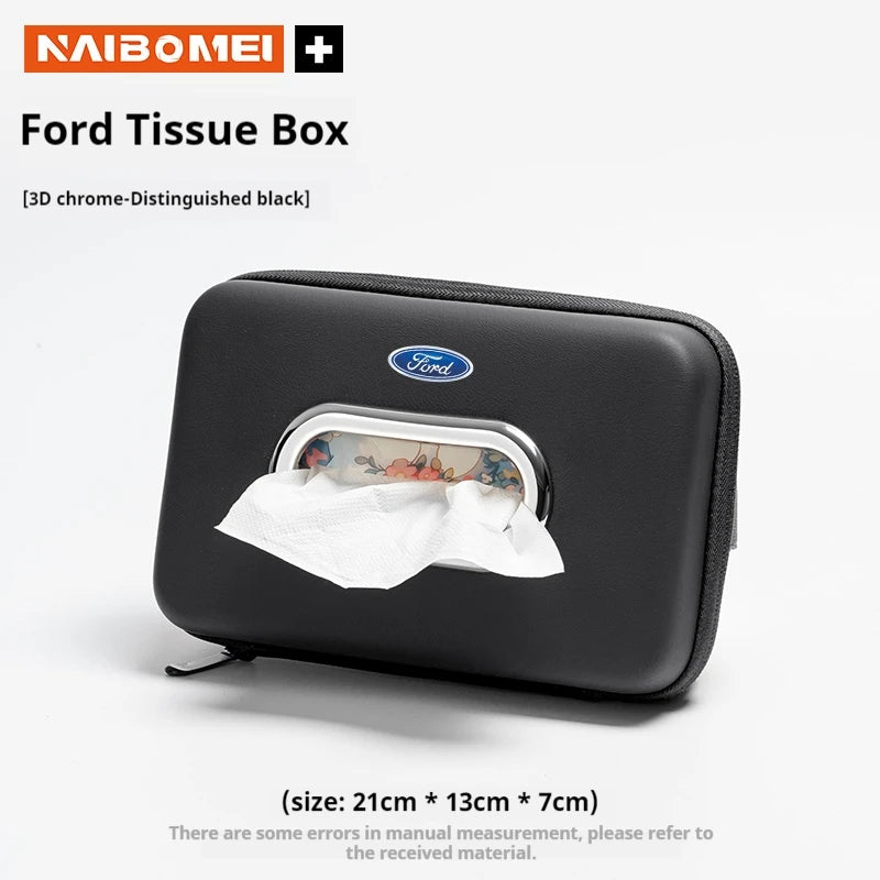 Car 3D stereoscopic tissue box seat backrest Sun visor tissue box For Ford Mondeo Focus Explorer Ranger Fiesta Kuga Raptor Edge