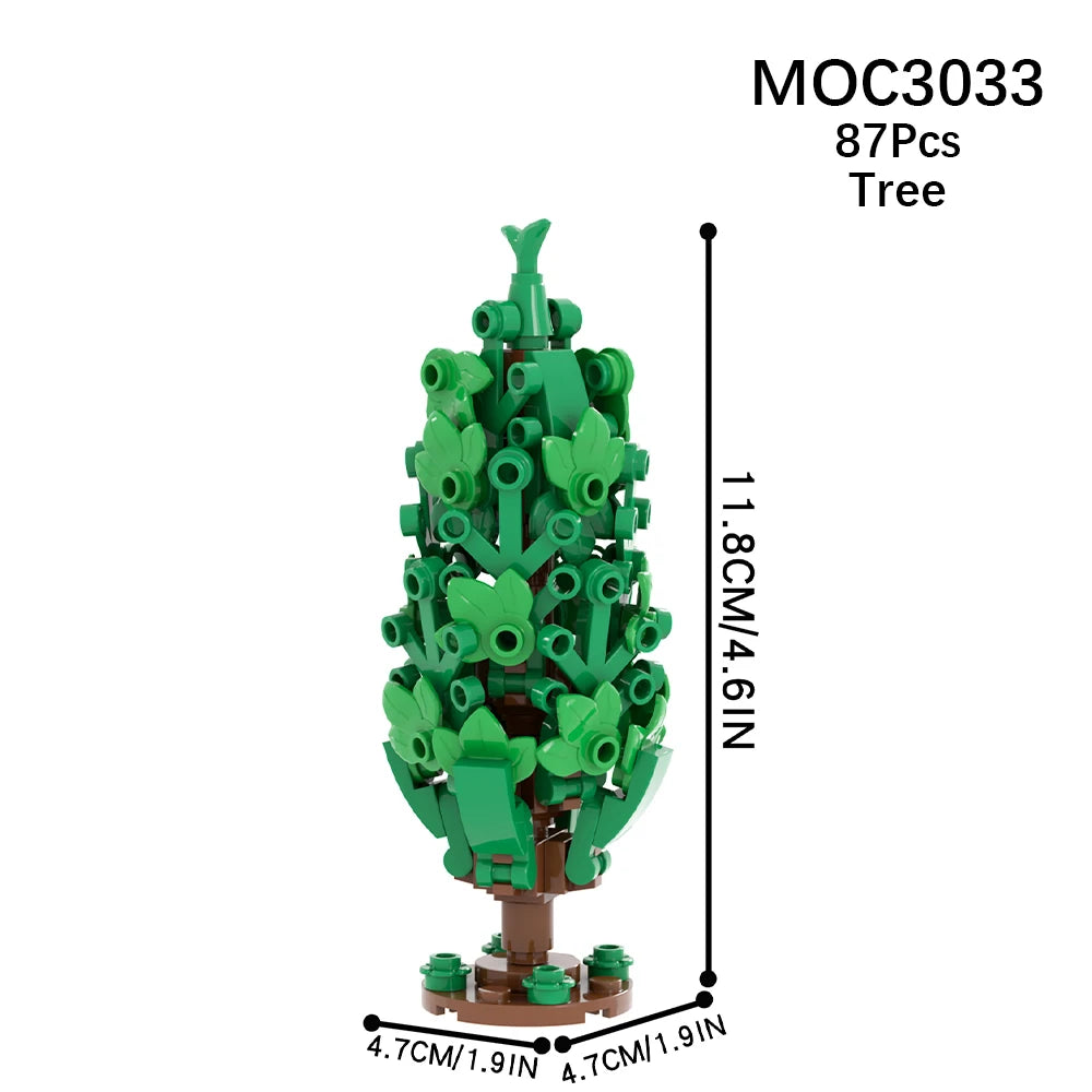 MOOXI City farm MOC Parts Figures Building Blocks Set Plant Tree Leaf Flower Grass Garden Model Friends Bricks Toys For Children