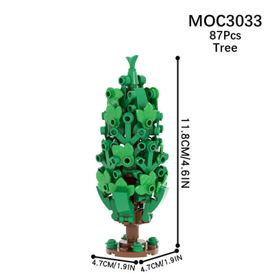 MOOXI City farm MOC Parts Figures Building Blocks Set Plant Tree Leaf Flower Grass Garden Model Friends Bricks Toys For Children