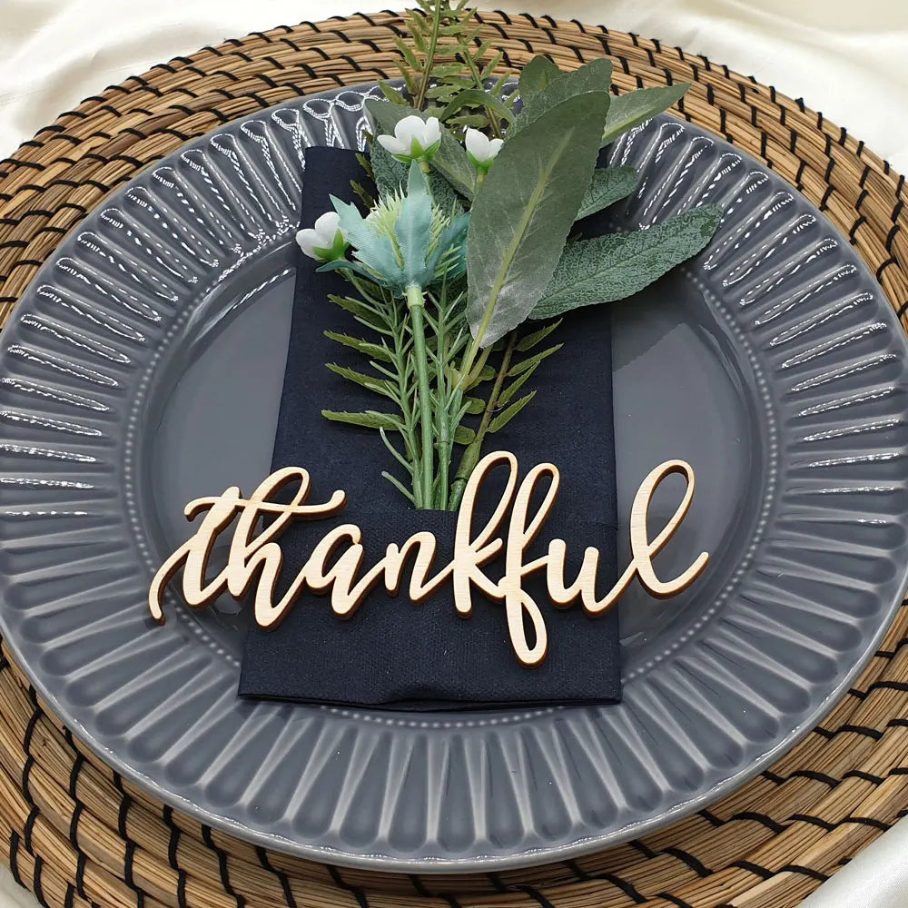 10pcs Custom Thanksgiving Place cards, Personalized Dinner Place Setting, Fall Table Decor, Thankful Grateful Blessed