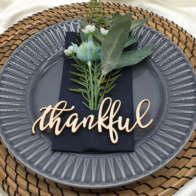 10pcs Custom Thanksgiving Place cards, Personalized Dinner Place Setting, Fall Table Decor, Thankful Grateful Blessed