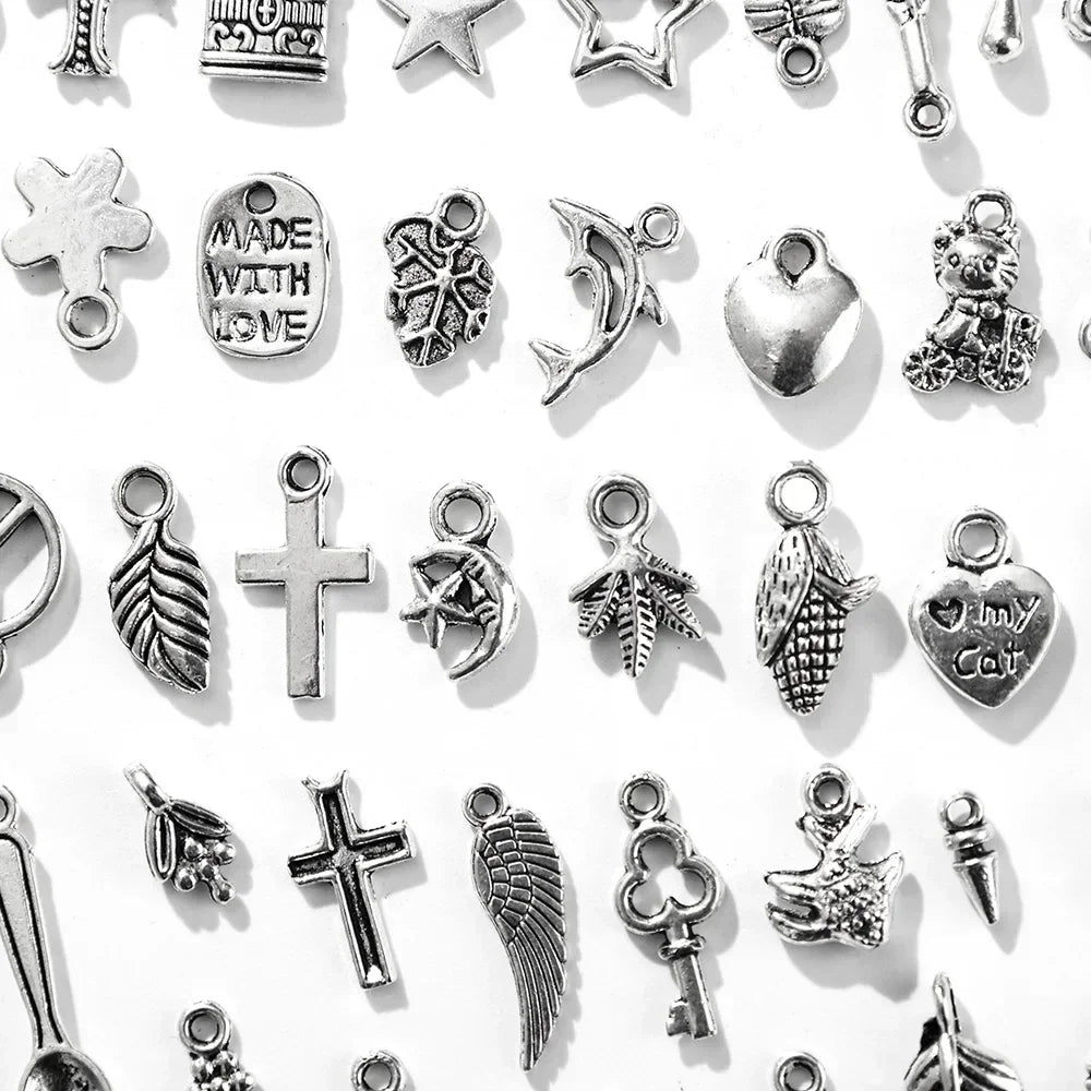 100/500pcs Tibetan Silver Mixed Pendant Animals Charms Beads for Jewelry Making Bracelet Earrings Necklace DIY Craft Art Charms