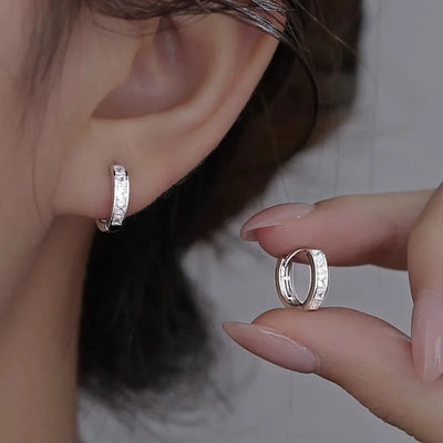 925 Sterling Silver Shining Zircon Earrings for Women Circle Round Earrings Fashionable Elegant Jewelry Birthday Party Gifts