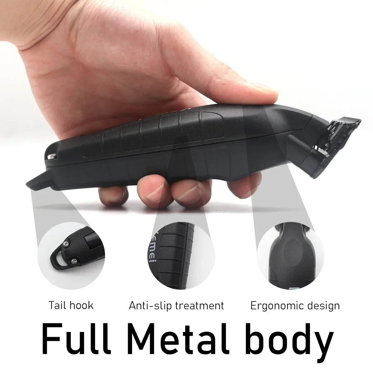 Kemei KM-2293 Salon Level Powder Metallurgical Blade Electric Scissors Hair Clipper 1200 MAh Lithium Battery Hair Trimmers Kemei