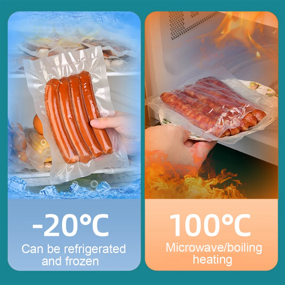 Vacuum Sealer Bags Food Vacuum Bag Custom Length Vacuum Packaging Bag 12+15+20+25+30cm*500cm Rolls for Food Fresh Vacuum Packer