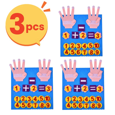 Kid Montessori Toys Felt Finger Numbers Math Toy Children Counting Early Learning For Toddlers Intelligence Develop 30*30cm