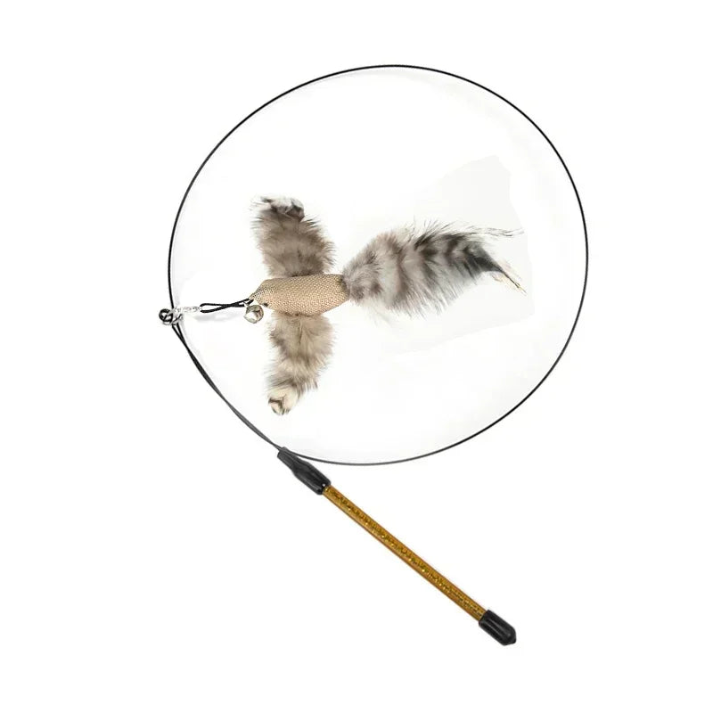 Simulation Bird Cat Toys Funny Interactive Peacock with Bell Cat Stick Toy for Kitten Playing Teaser Wand Toys Pet Cats Supplies