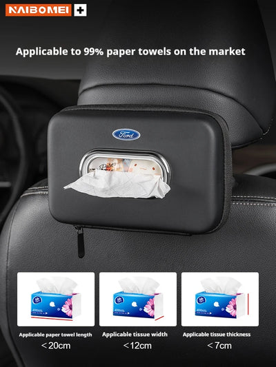 Car 3D stereoscopic tissue box seat backrest Sun visor tissue box For Ford Mondeo Focus Explorer Ranger Fiesta Kuga Raptor Edge