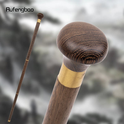 Brown Wooden Traditional Fashion Walking Stick Decorative Cospaly Party Wood Walking Cane Halloween Mace Wand Crosier 88cm