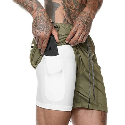 Men Sport Shorts  Sportswear Double-deck Running Shorts 2 In 1 Beach Bottoms Summer Gym Fitness Training Jogging Short Pants Men - The world bestselling 