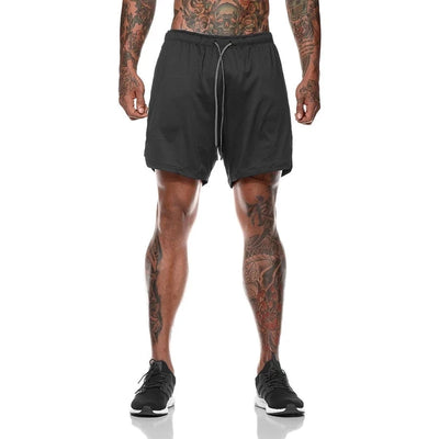Men Sport Shorts  Sportswear Double-deck Running Shorts 2 In 1 Beach Bottoms Summer Gym Fitness Training Jogging Short Pants Men - The world bestselling 