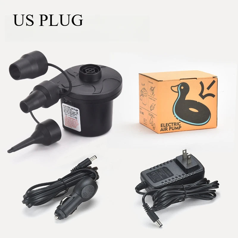 50W Electric Air Pump with 3 Nozzles，Quick 5000PA  Air Pump Inflator Deflator for Air Mattress Beds Pool Toys Raft Vacuum Bag