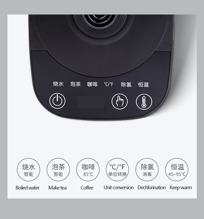 Electric Kettle 800ml Gooseneck Hand Brew Coffee Pot Thermo Pot 304 Stainless Steel Teapot Smart Temperature-Control Water Jug