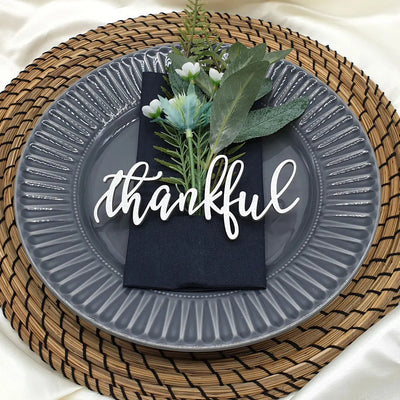 10pcs Custom Thanksgiving Place cards, Personalized Dinner Place Setting, Fall Table Decor, Thankful Grateful Blessed
